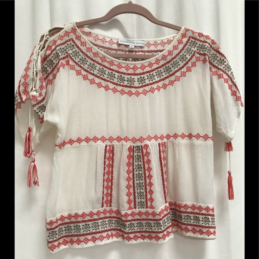 Christophe Sauvat Diego embroidered top, Small